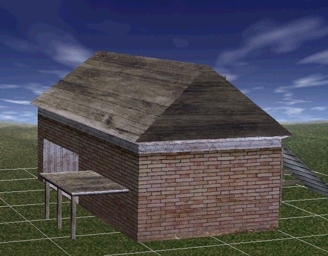 Farm Barn Silo and Windmill - Farmhouse collection Low-poly 3D model_6