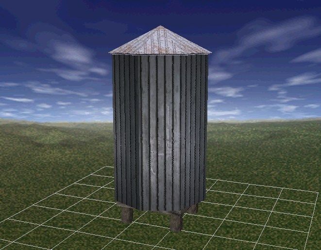 Farm Barn Silo and Windmill - Farmhouse collection Low-poly 3D model_2