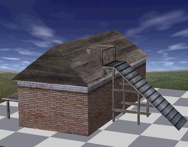 Farm Barn Silo and Windmill - Farmhouse collection Low-poly 3D model_5