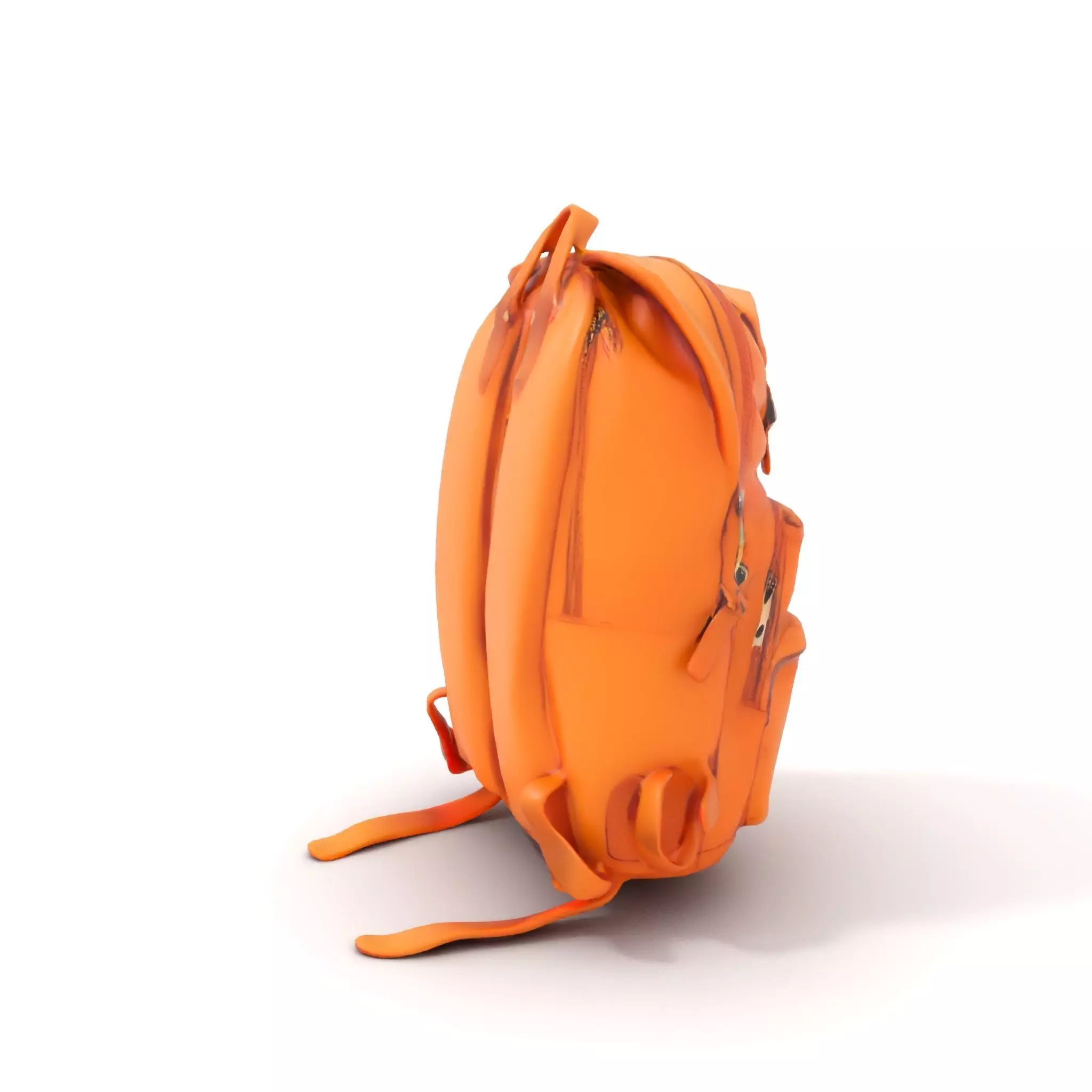 Vibrant Orange Backpack model pack Low-poly 3D model_6