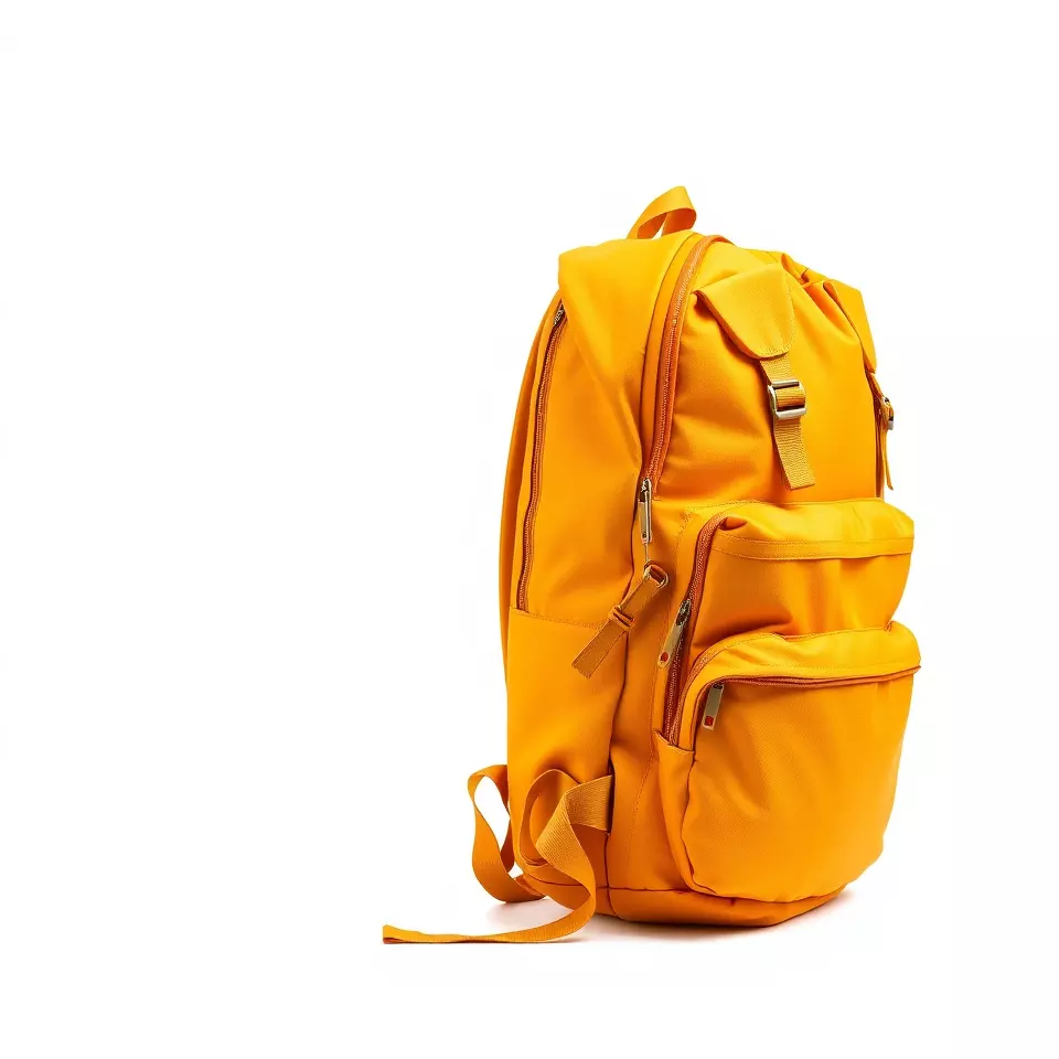 Vibrant Orange Backpack model pack Low-poly 3D model_2