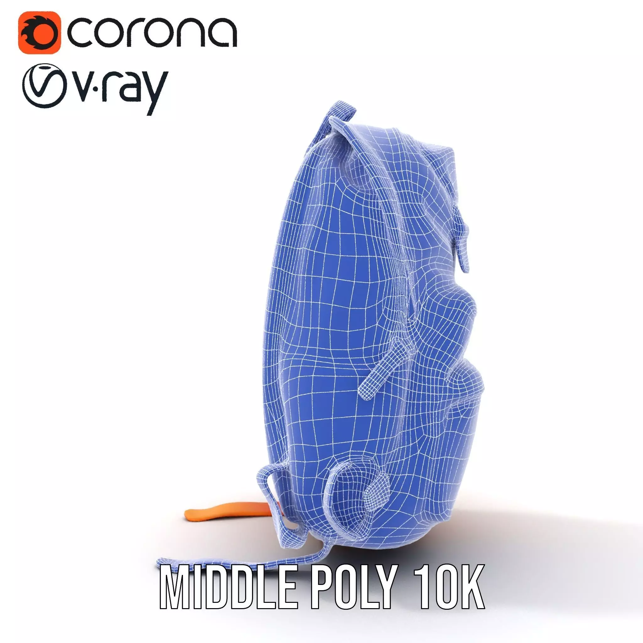 Vibrant Orange Backpack model pack Low-poly 3D model_27