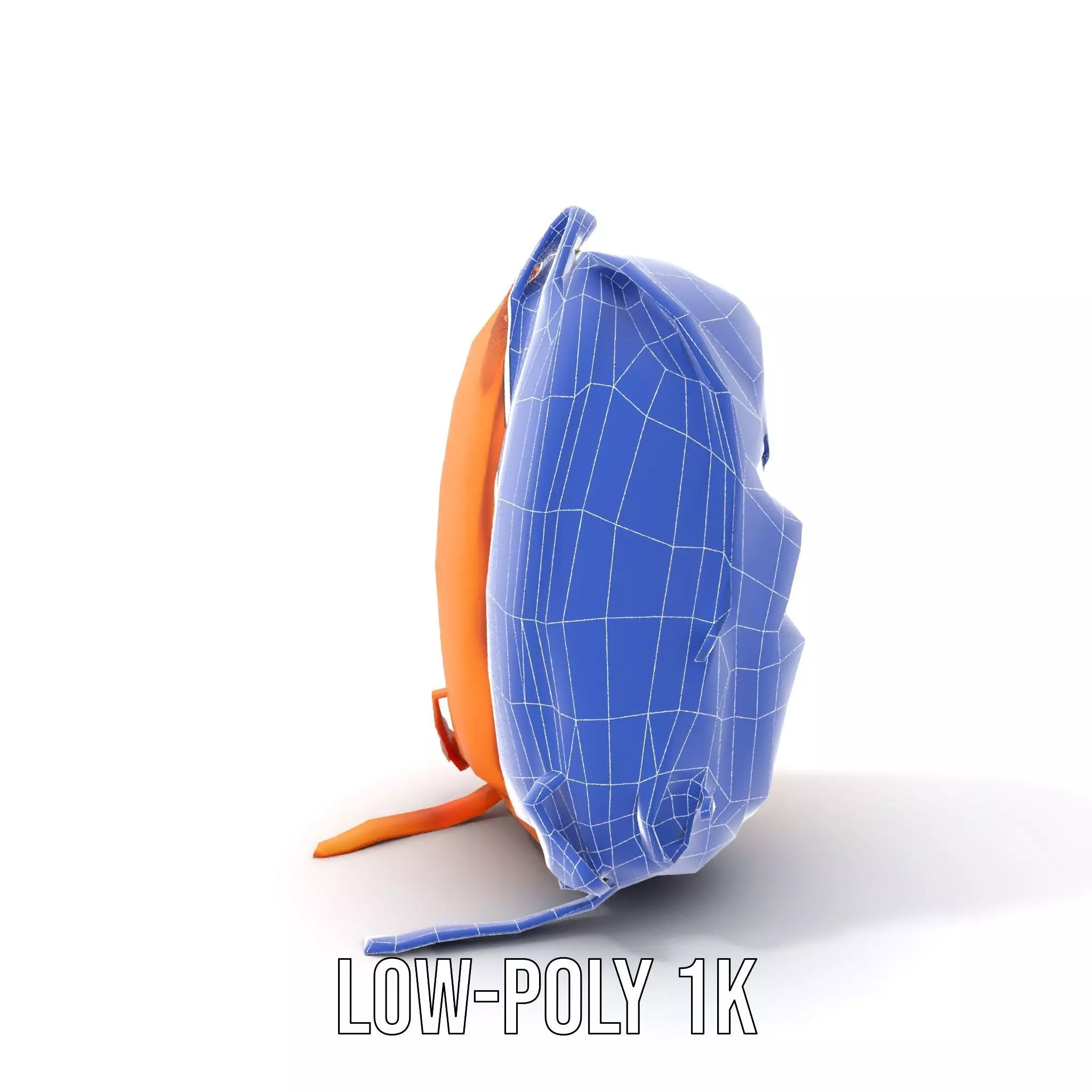 Vibrant Orange Backpack model pack Low-poly 3D model_25
