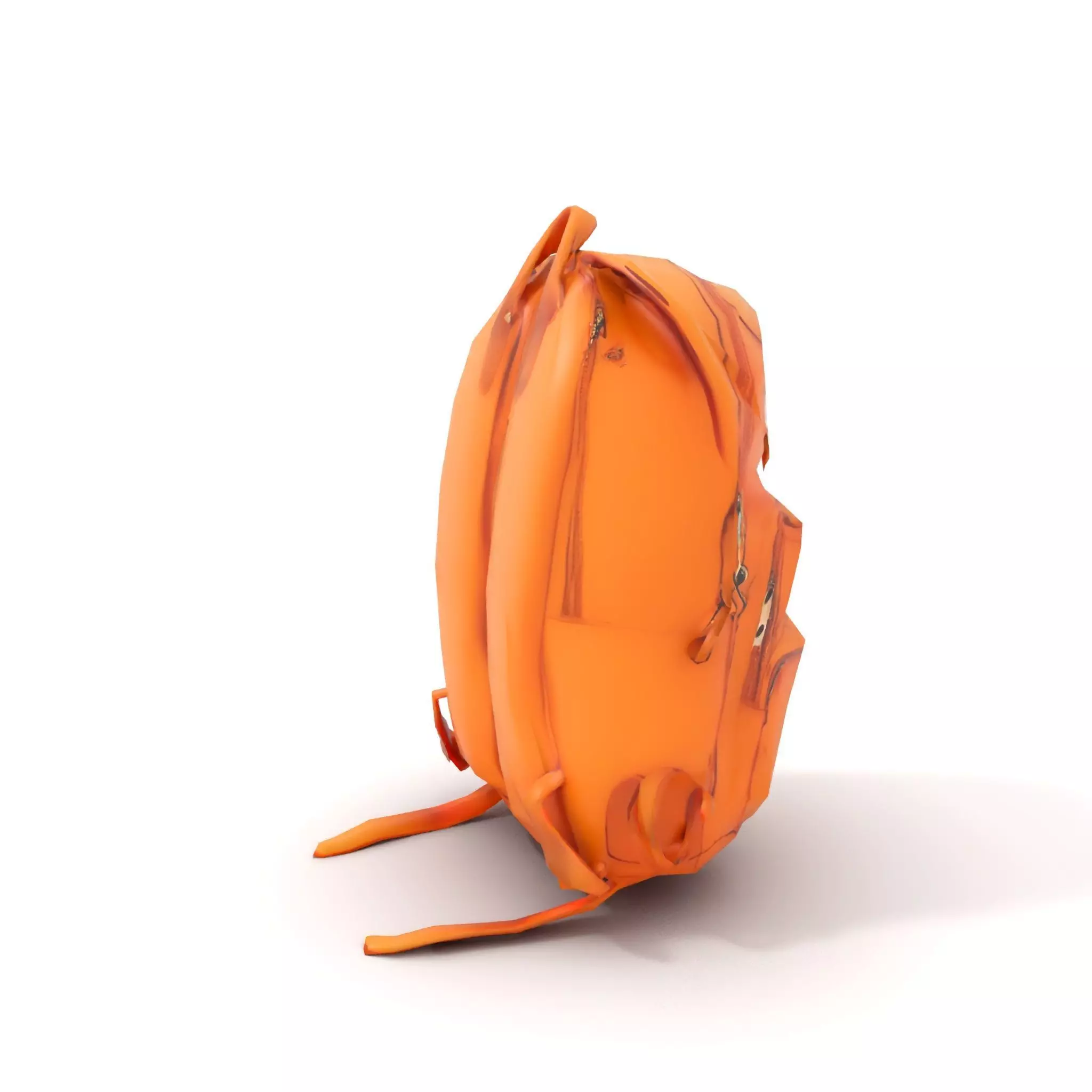 Vibrant Orange Backpack model pack Low-poly 3D model_9