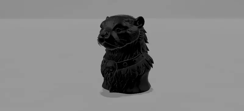 ottor warrior bust 3D print model_5