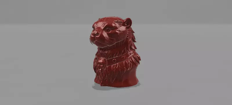 ottor warrior bust 3D print model_3