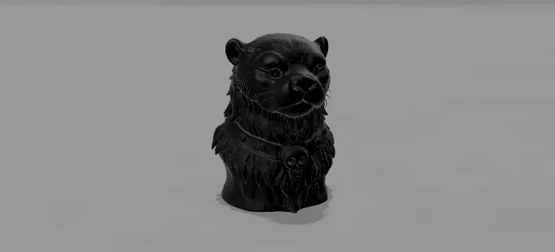 ottor warrior bust 3D print model_8
