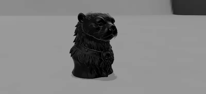 ottor warrior bust 3D print model_7