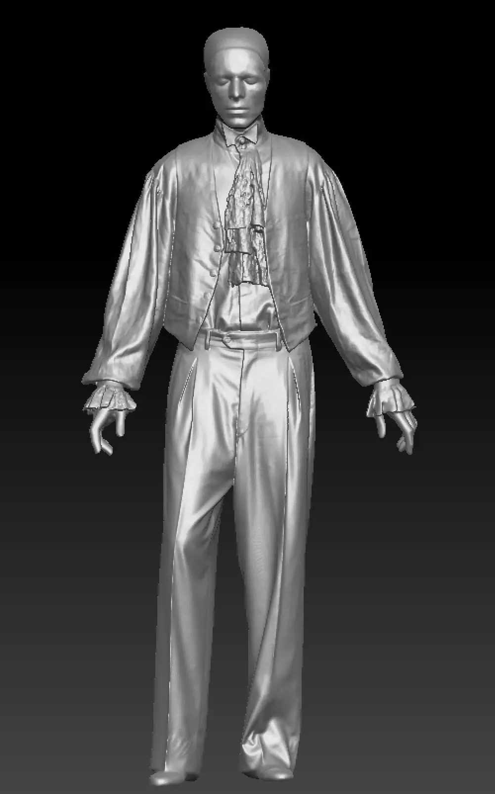 David Bowie ruffle costume 3D model_3
