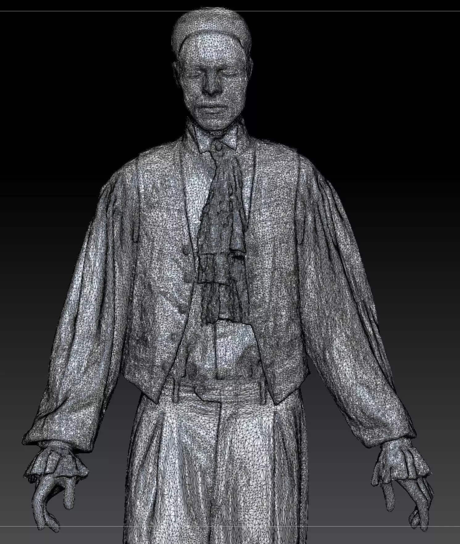 David Bowie ruffle costume 3D model_4