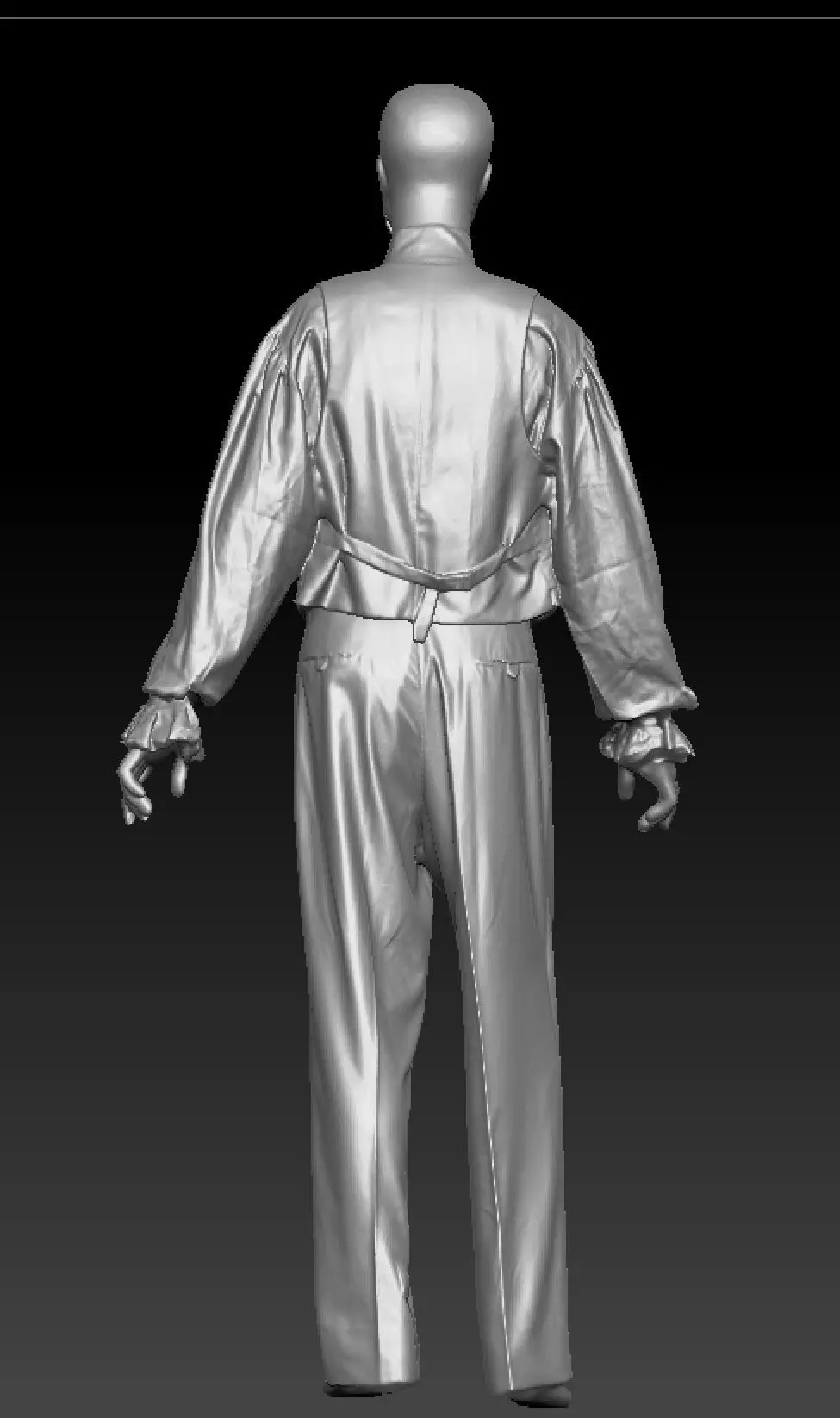 David Bowie ruffle costume 3D model_2