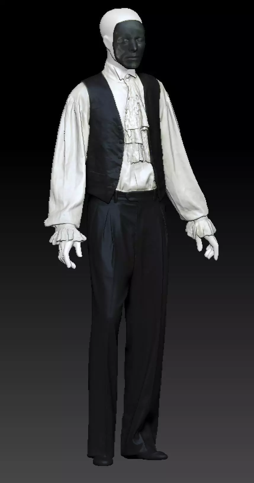 David Bowie ruffle costume 3D model_0
