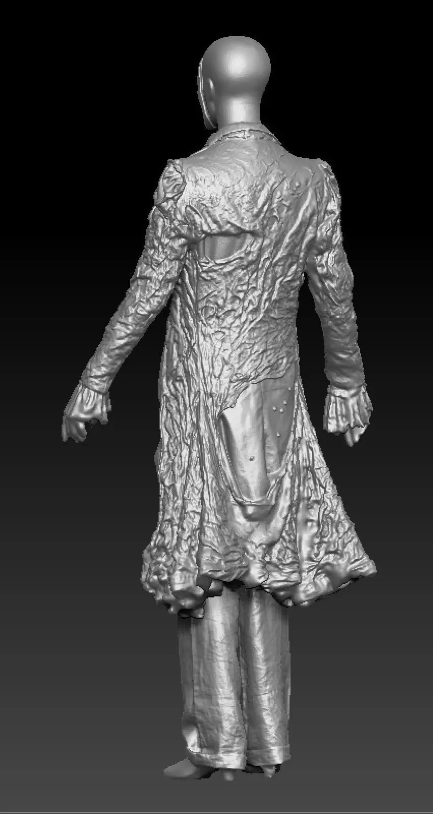 David Bowie coat costume 3D model_5