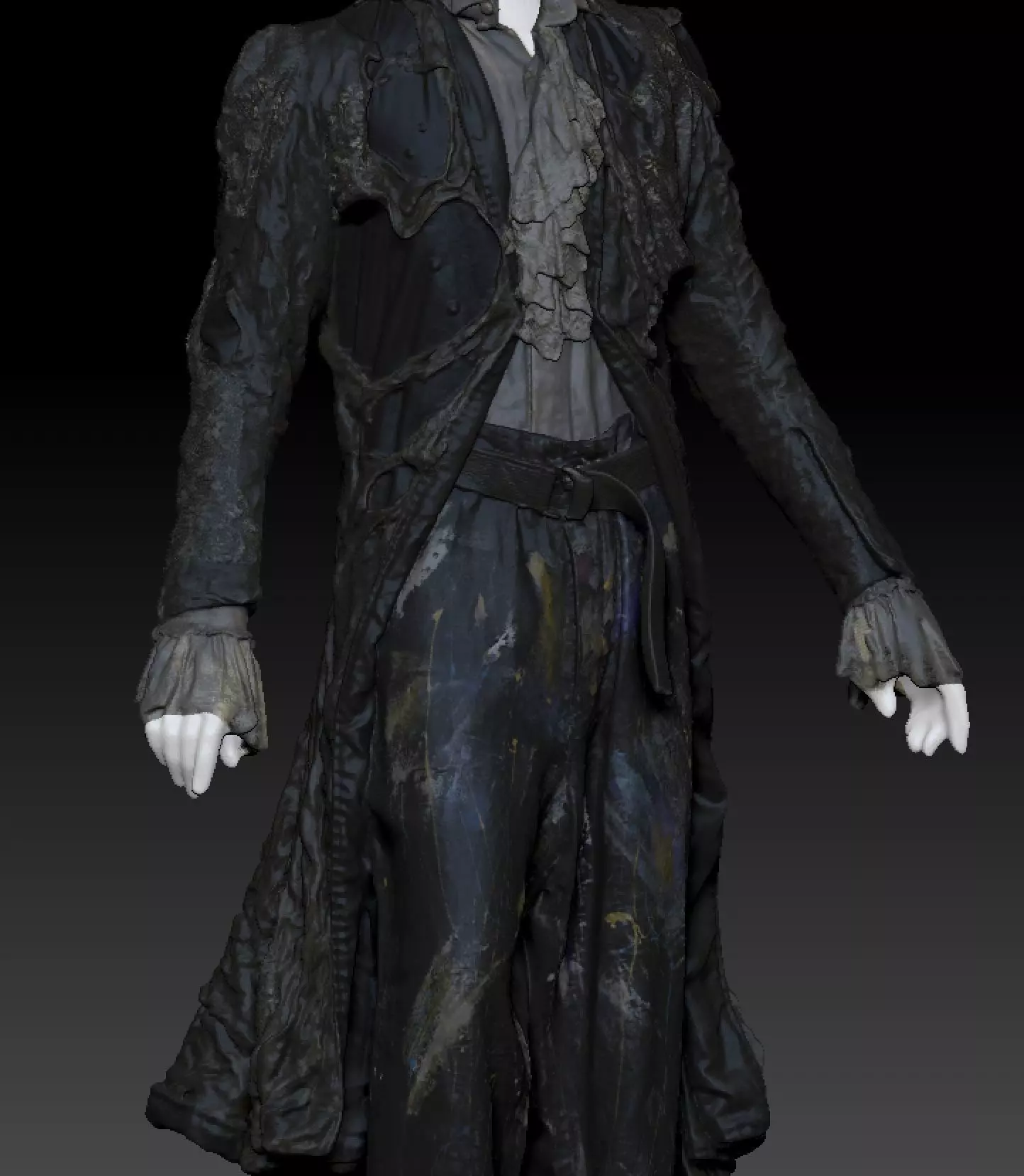 David Bowie coat costume 3D model_2