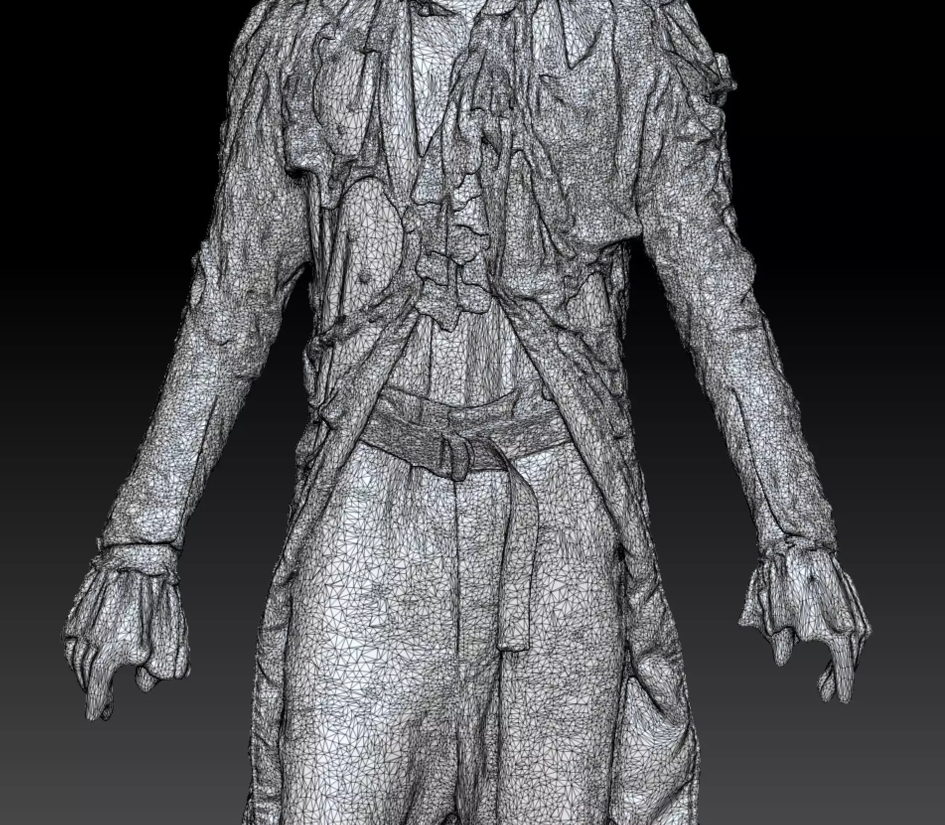 David Bowie coat costume 3D model_7