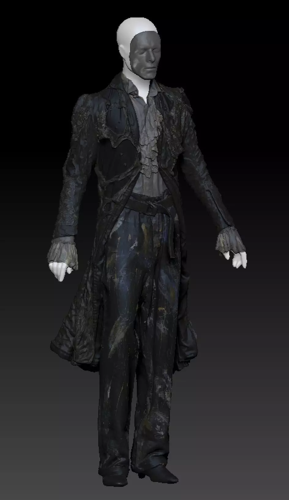 David Bowie coat costume 3D model_0