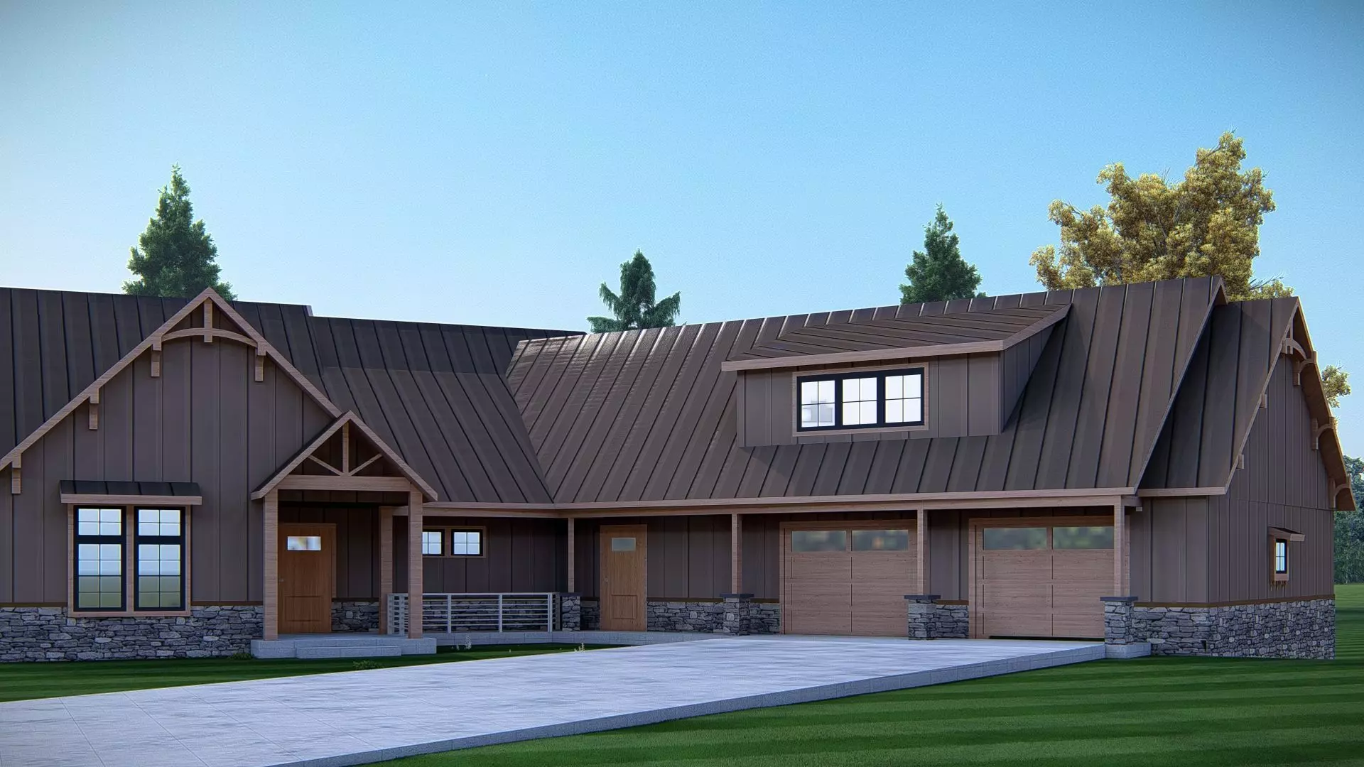 American House 3D Model Modern Suburban Home 3D model_4