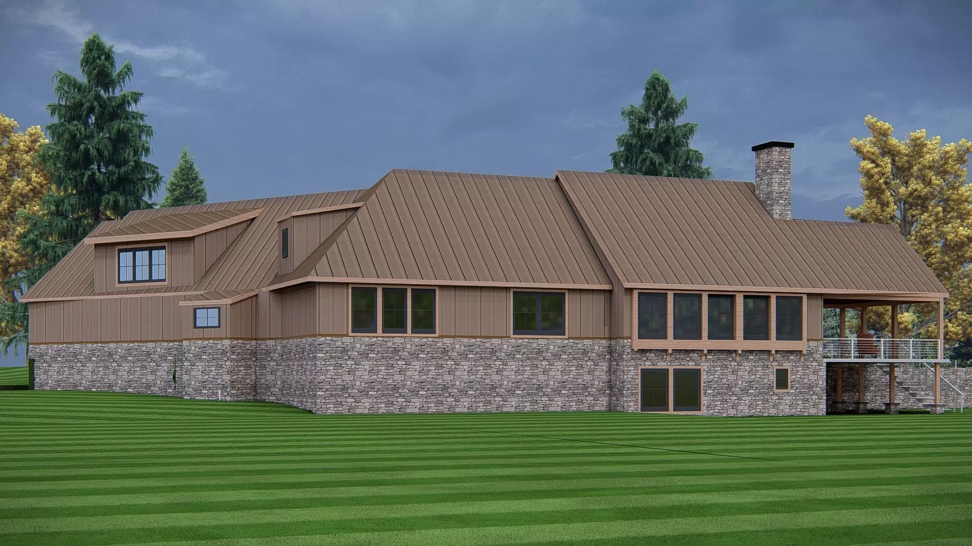 American House 3D Model Modern Suburban Home 3D model_1