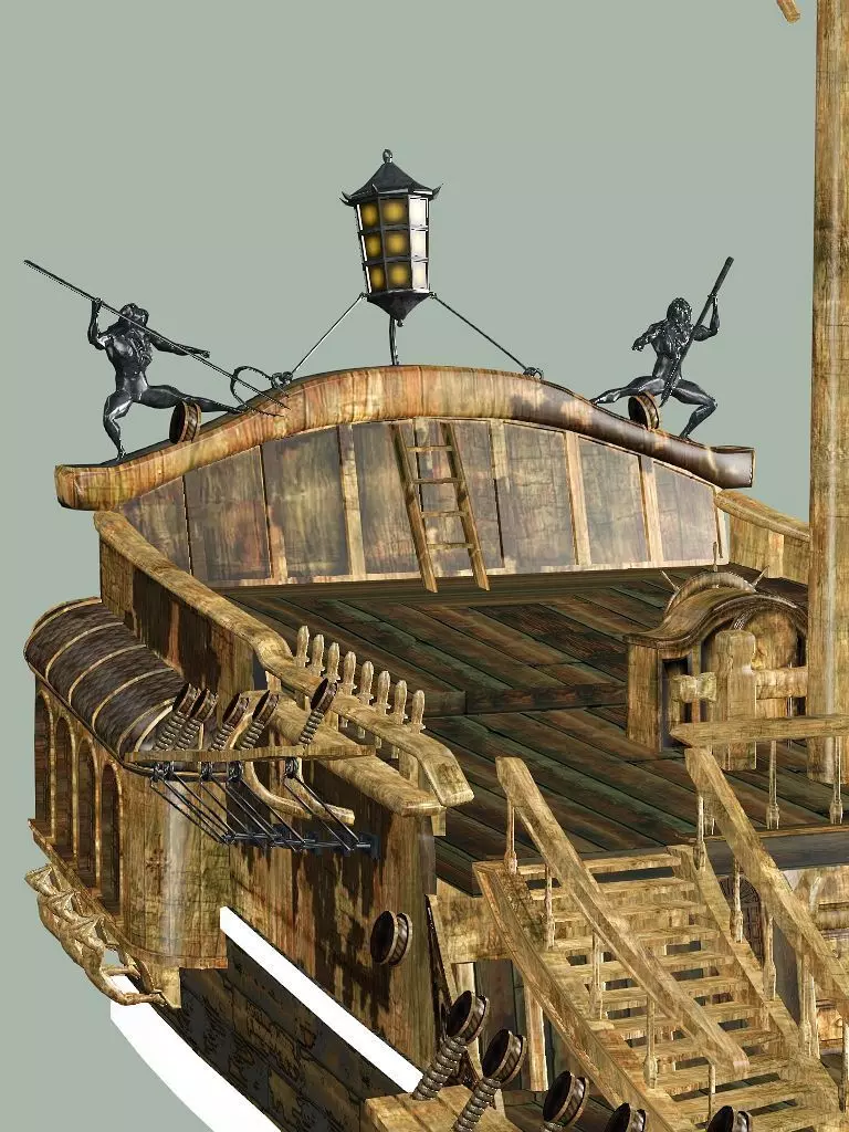 Sailboat Galleon - Game Ready A Low-poly 3D Model Low-poly 3D model_9