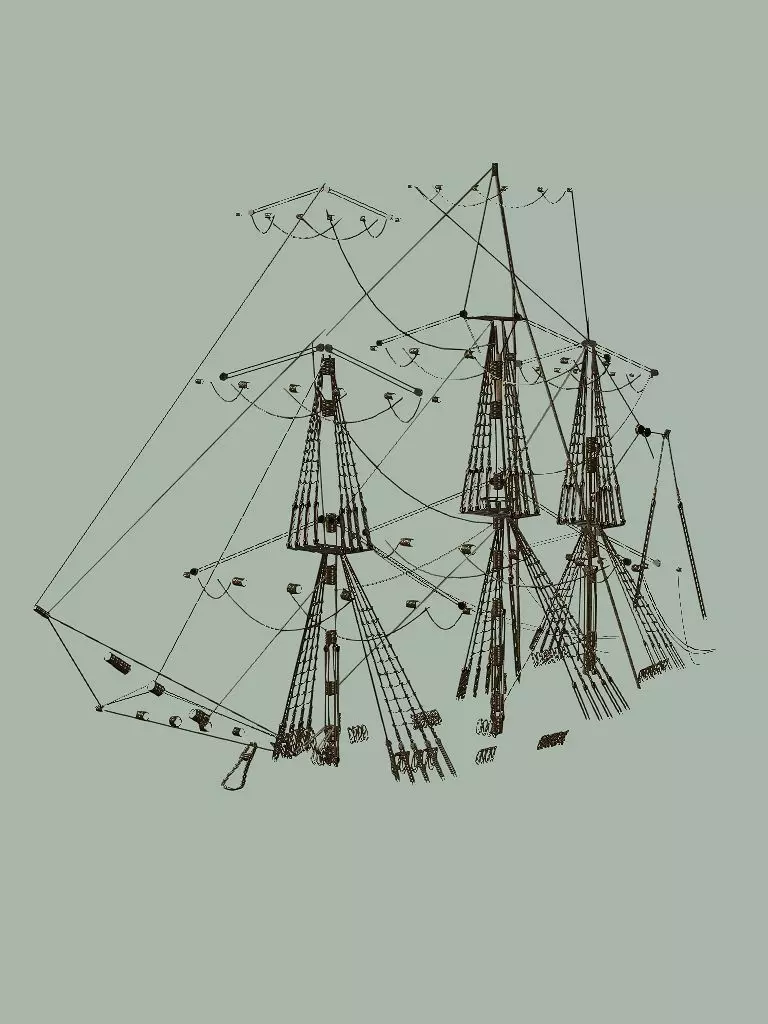 Sailboat Galleon - Game Ready A Low-poly 3D Model Low-poly 3D model_11