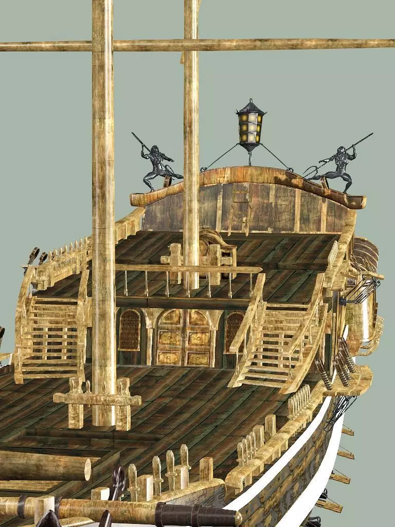 Sailboat Galleon - Game Ready A Low-poly 3D Model Low-poly 3D model_10