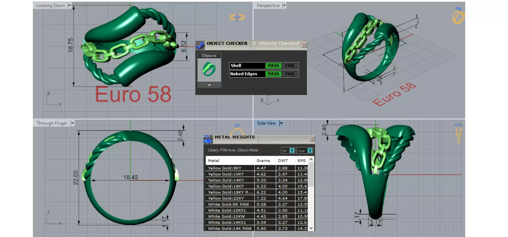Chain Dance in Two-Tone Gold stl 3dm ring gr0142 3D print model