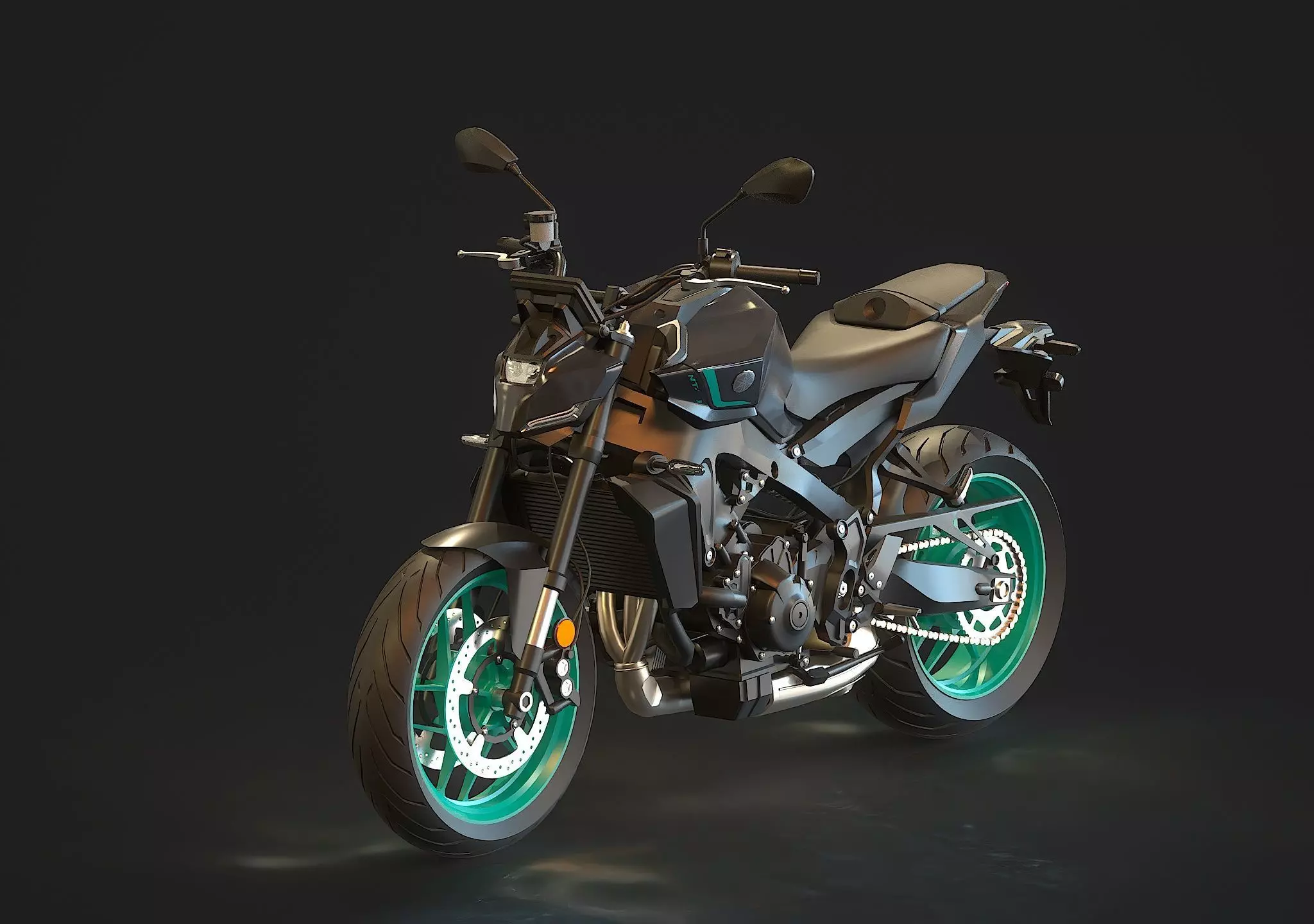 Base model Yamaha MT 09 2024 3D model_0