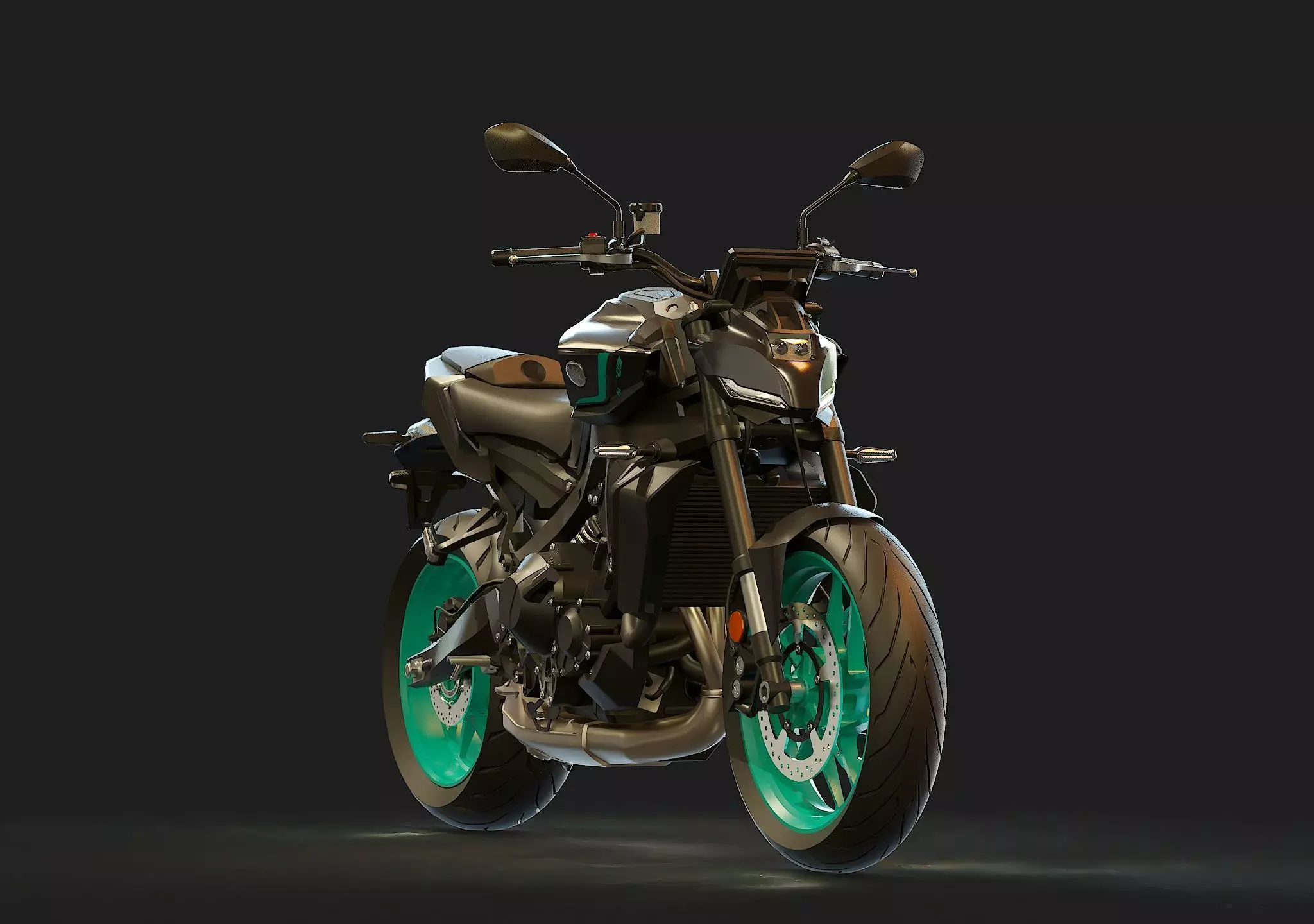 Base model Yamaha MT 09 2024 3D model_8