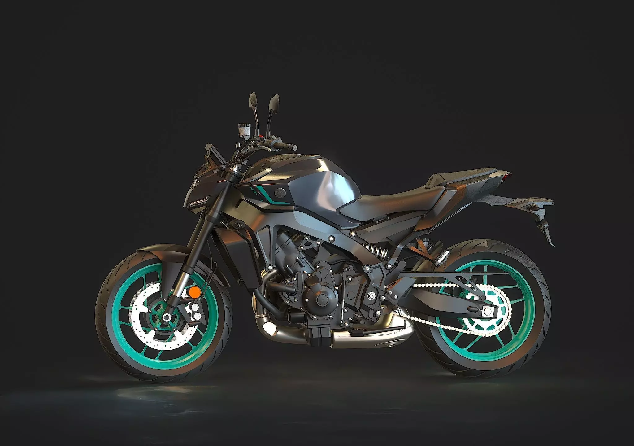 Base model Yamaha MT 09 2024 3D model_3