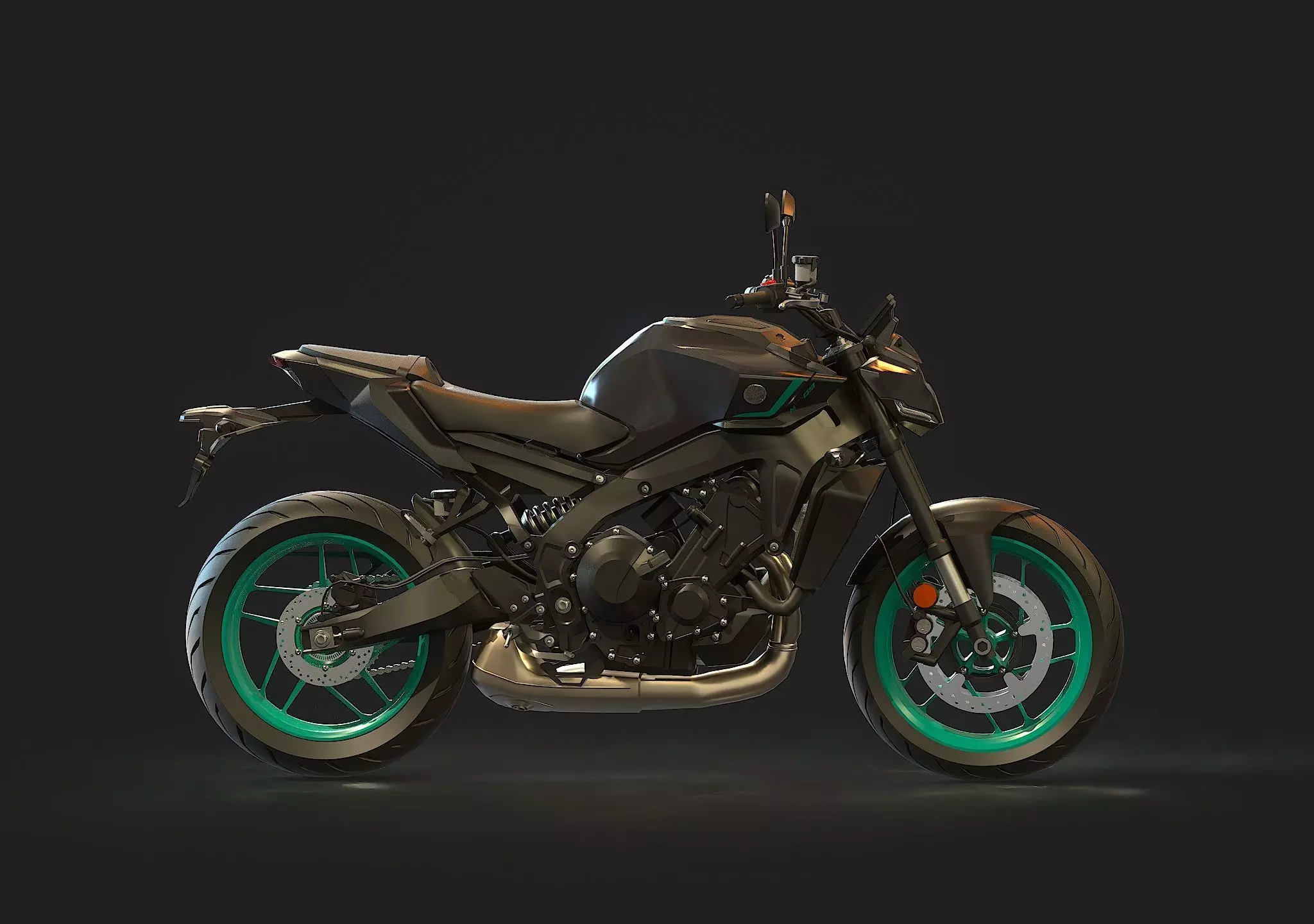 Base model Yamaha MT 09 2024 3D model_5