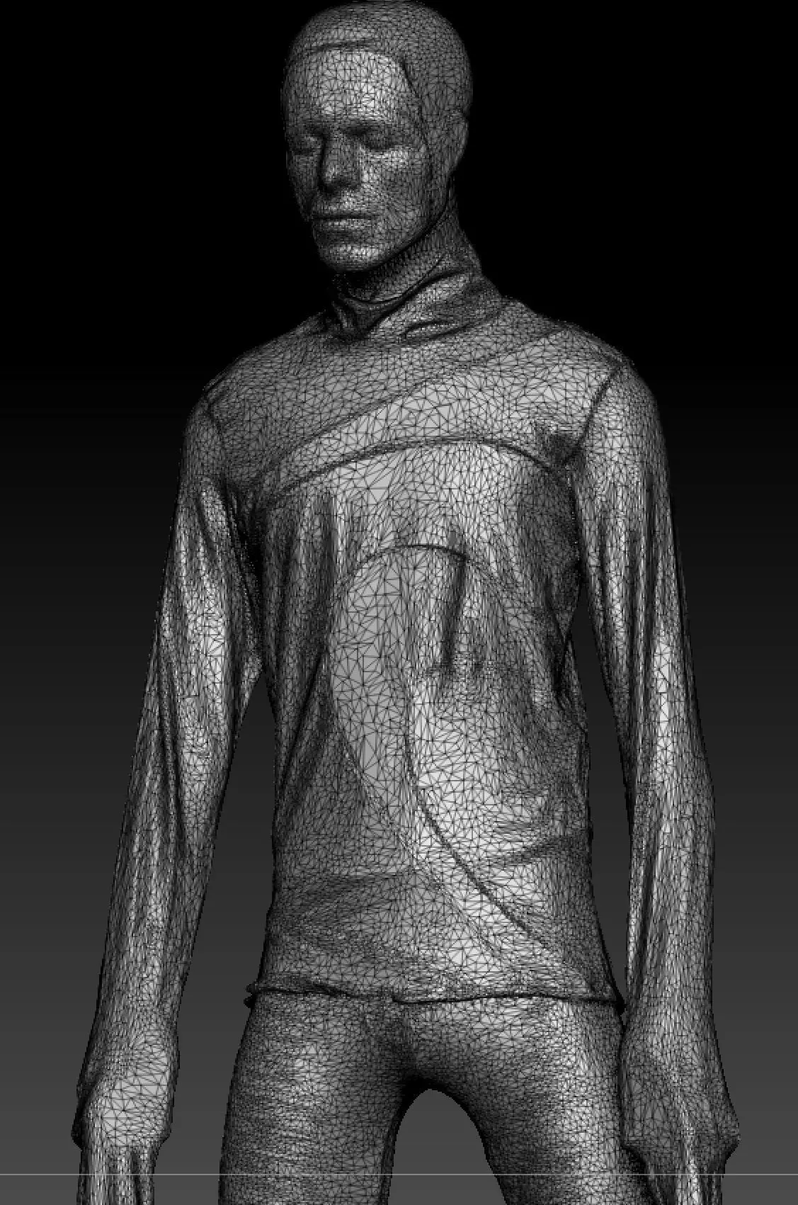 David Bowie long sleeve costume 3D model_5