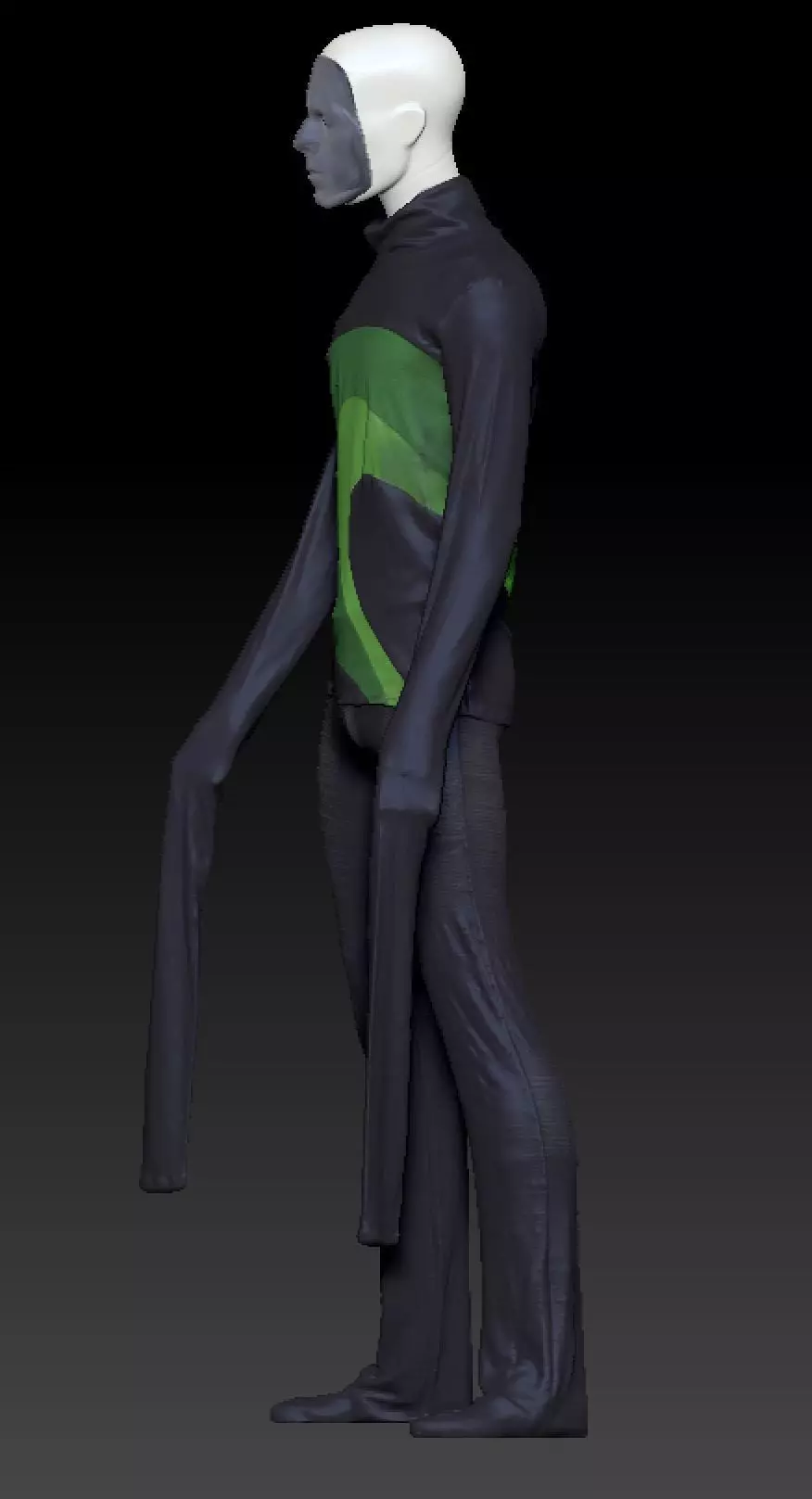 David Bowie long sleeve costume 3D model_1