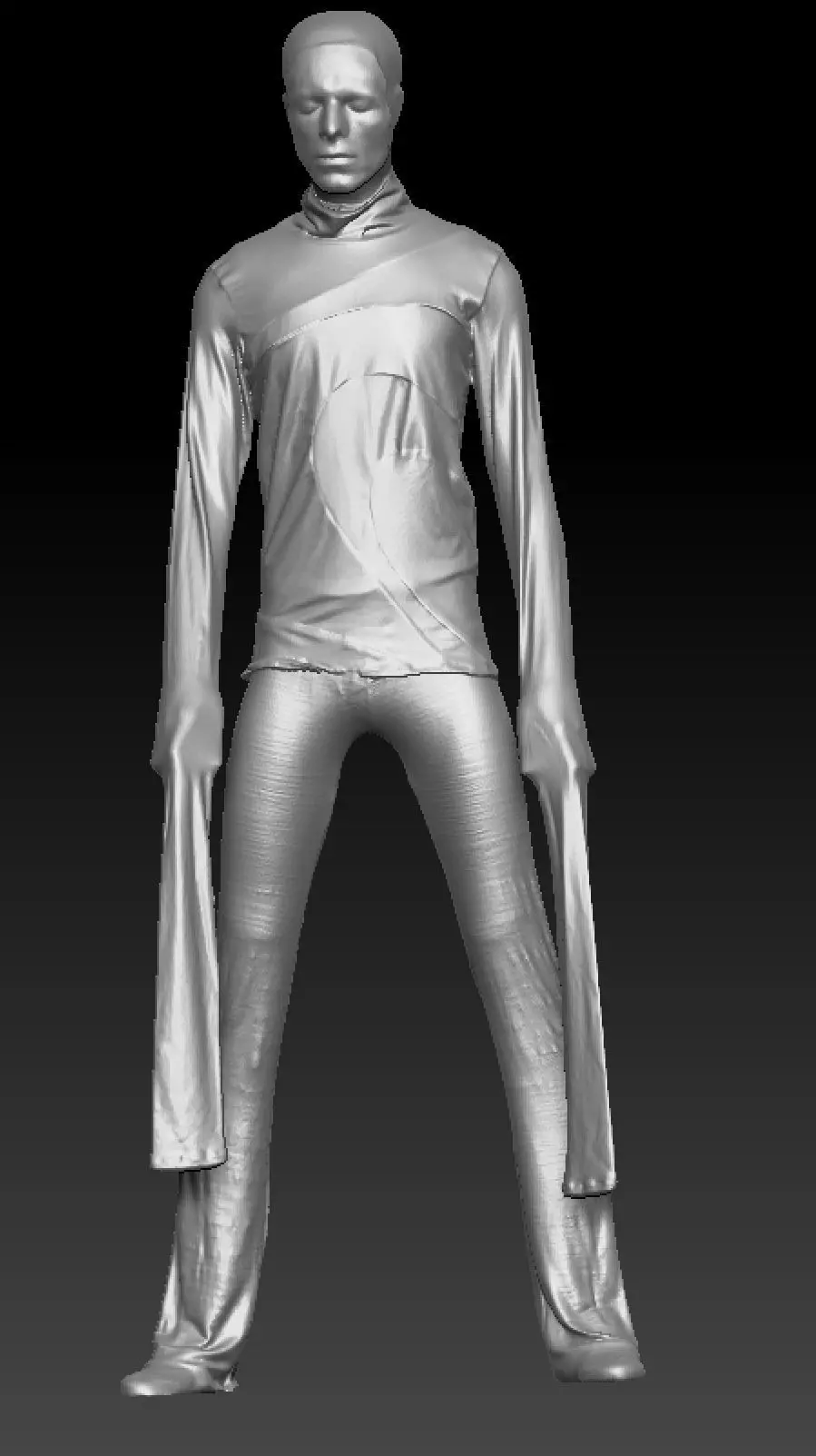 David Bowie long sleeve costume 3D model_4