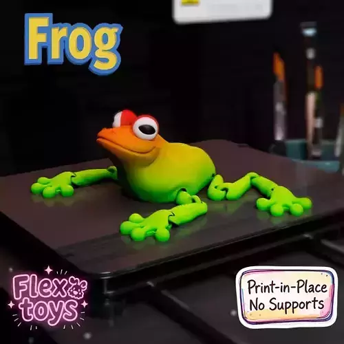 Flexi Frog Print in Place Articulated Model No Supports Needed