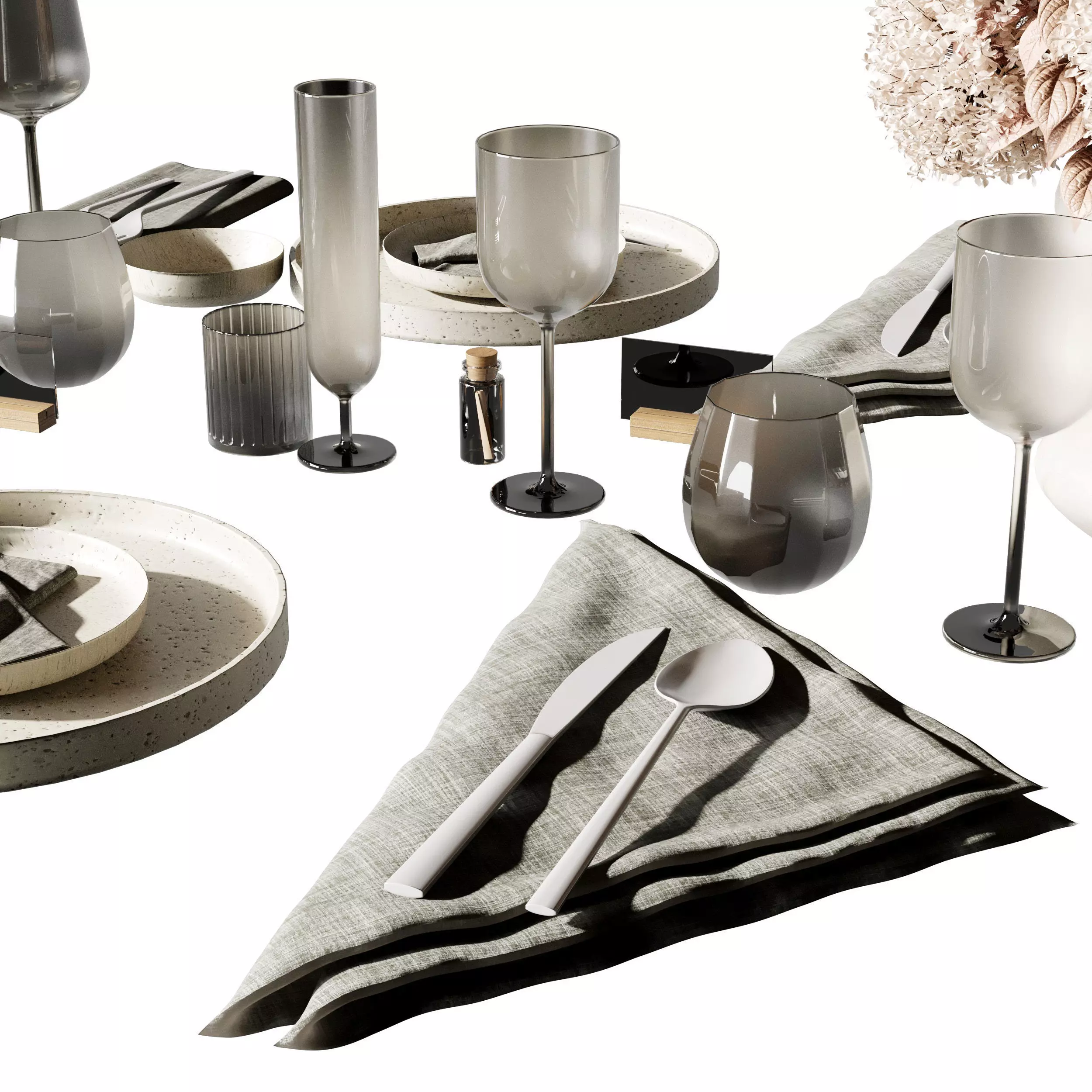 Tableware set 002 3D model_3
