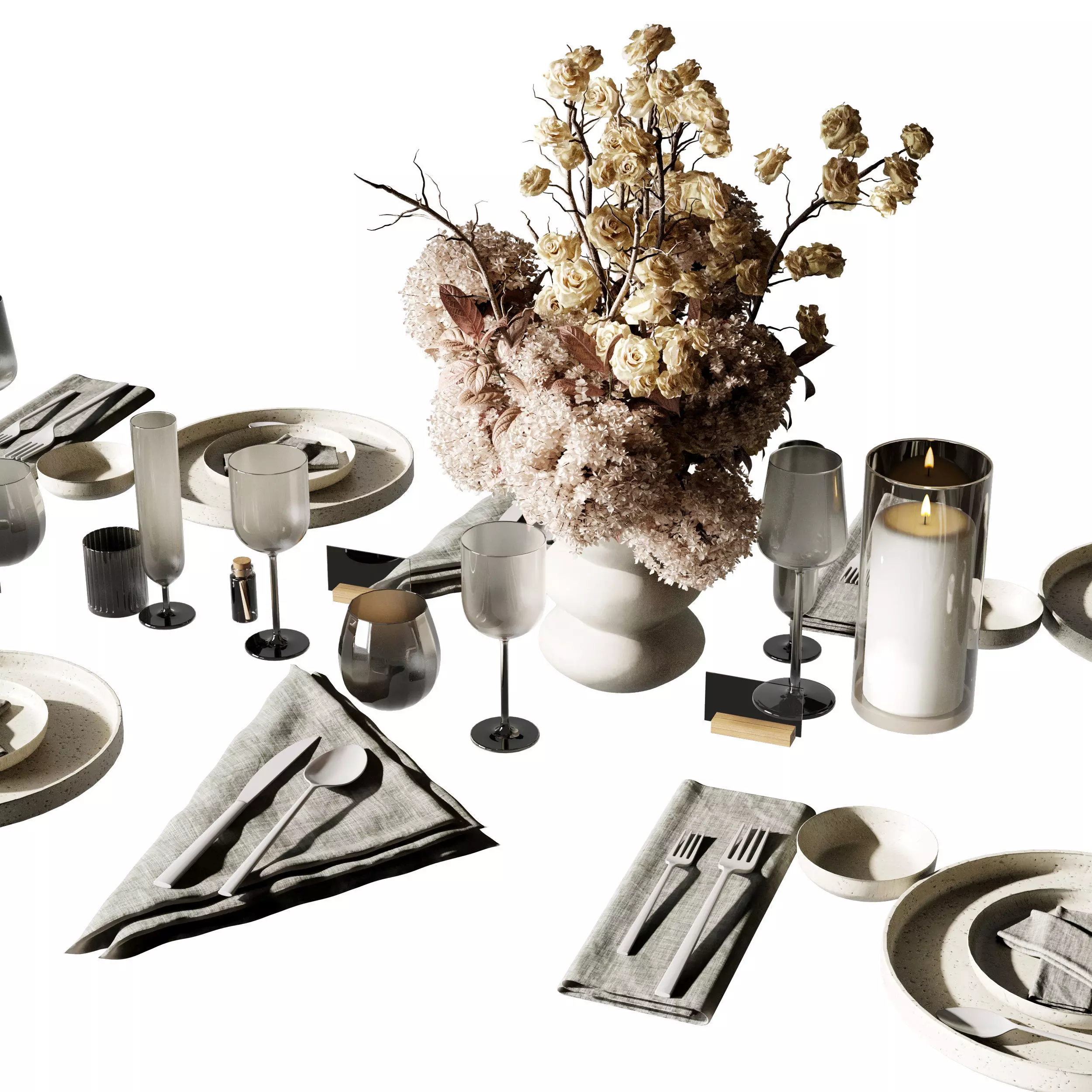 Tableware set 002 3D model_4