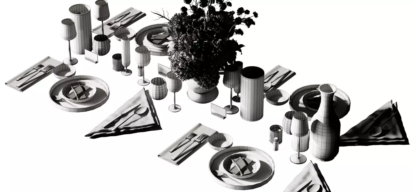Tableware set 002 3D model_8