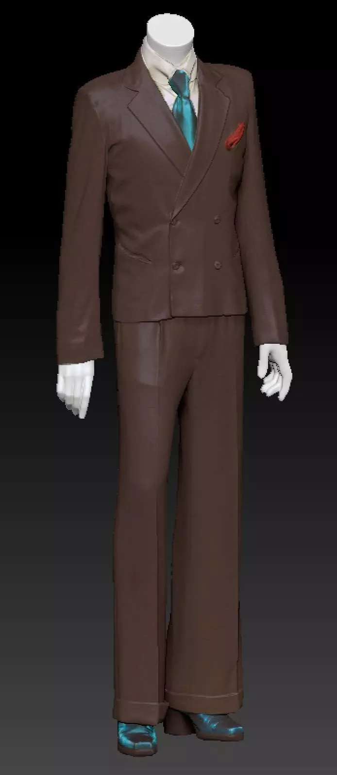 David Bowie brown suit blue platforms costume 3D model_0