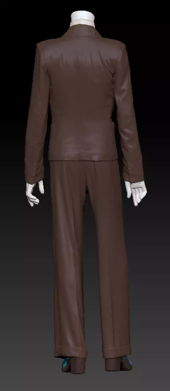 David Bowie brown suit blue platforms costume 3D model_2