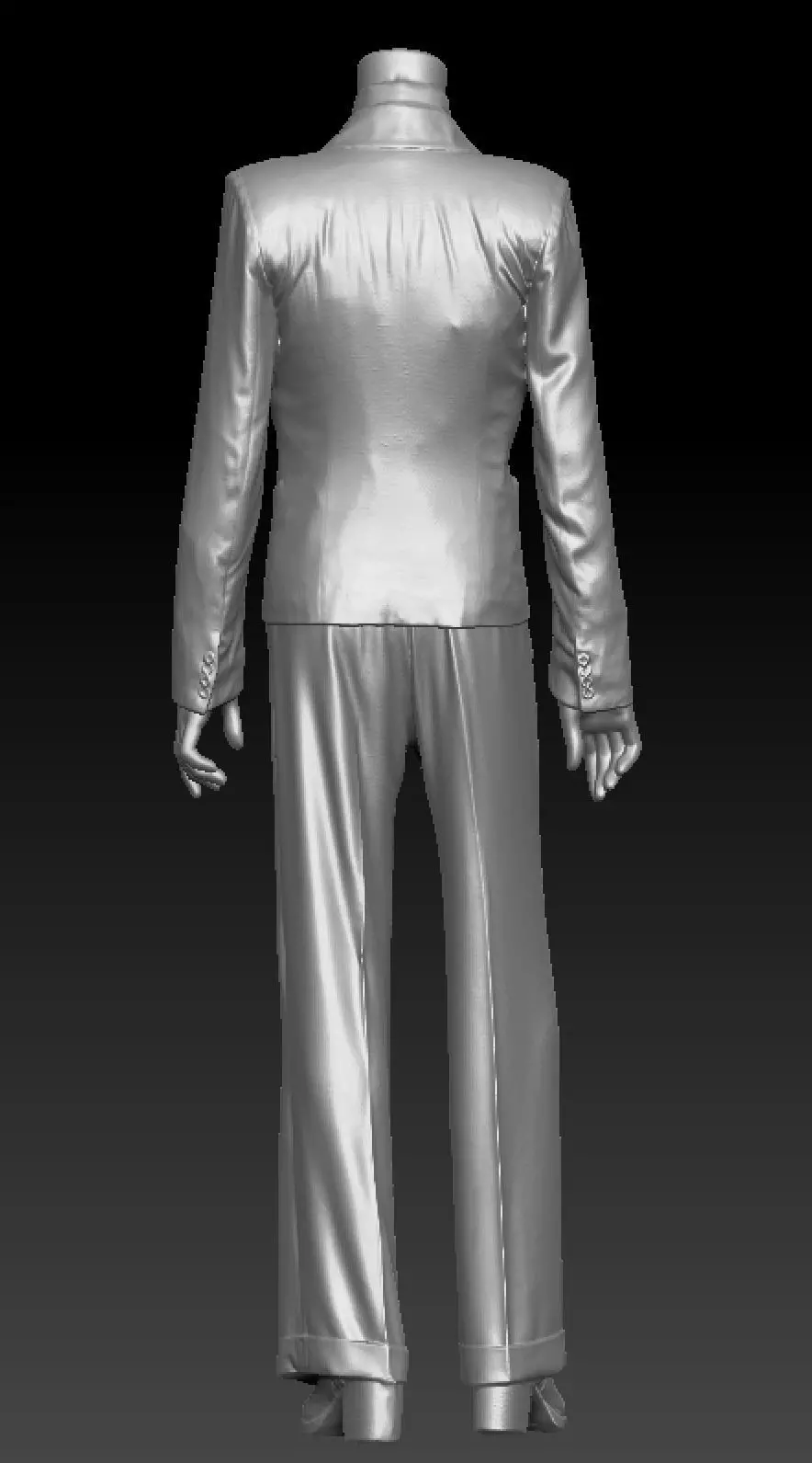 David Bowie brown suit blue platforms costume 3D model_4