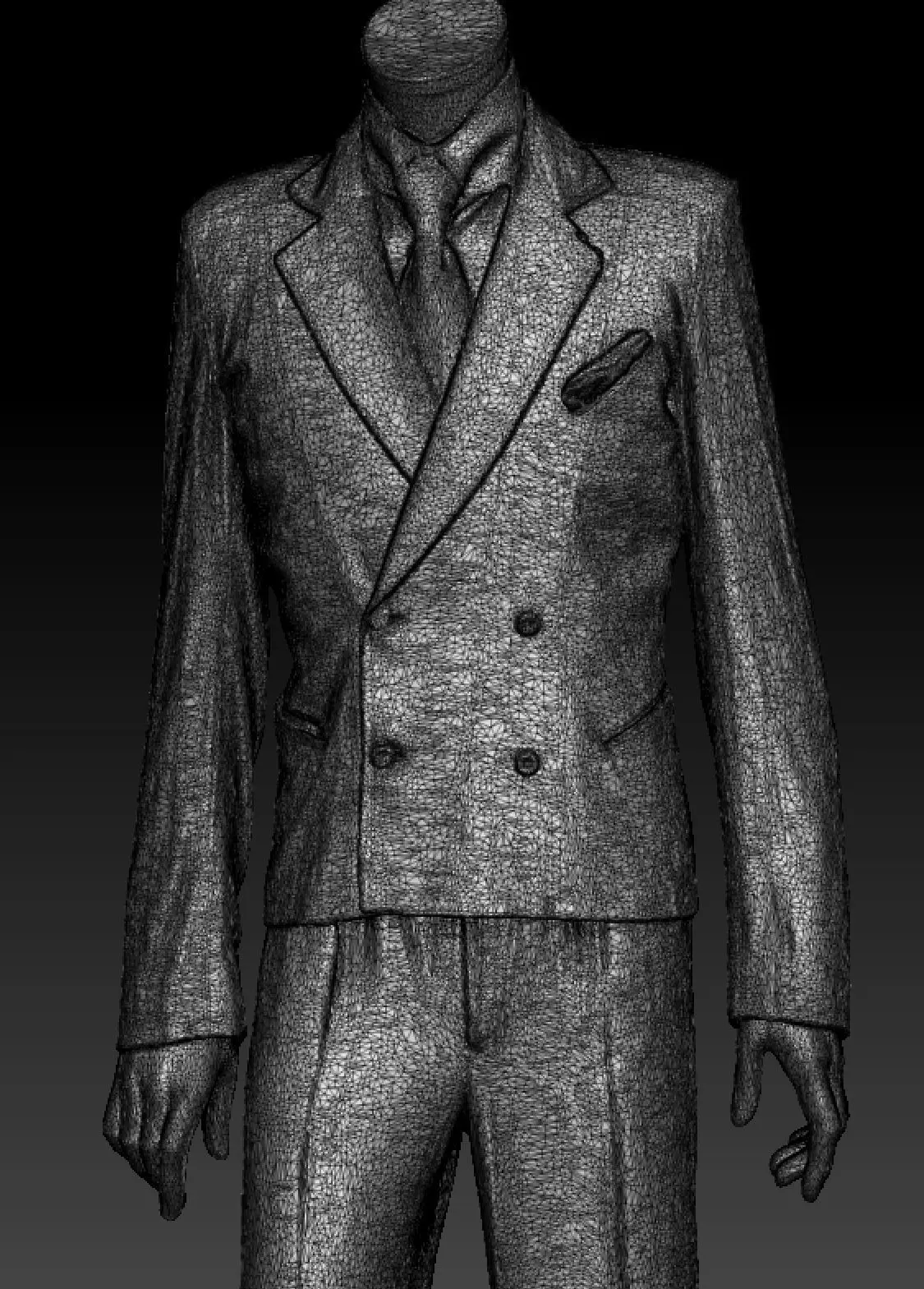 David Bowie brown suit blue platforms costume 3D model_5