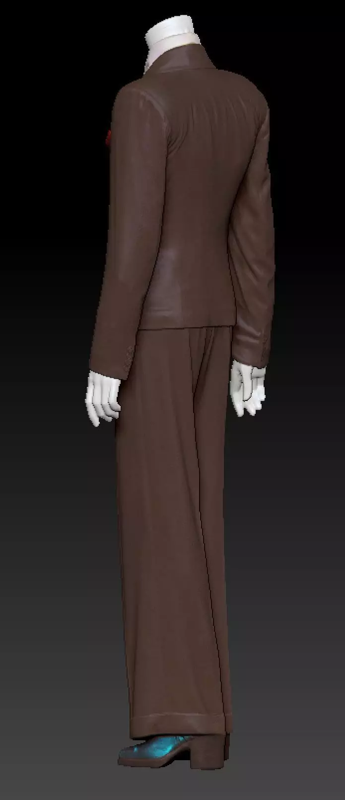 David Bowie brown suit blue platforms costume 3D model_1