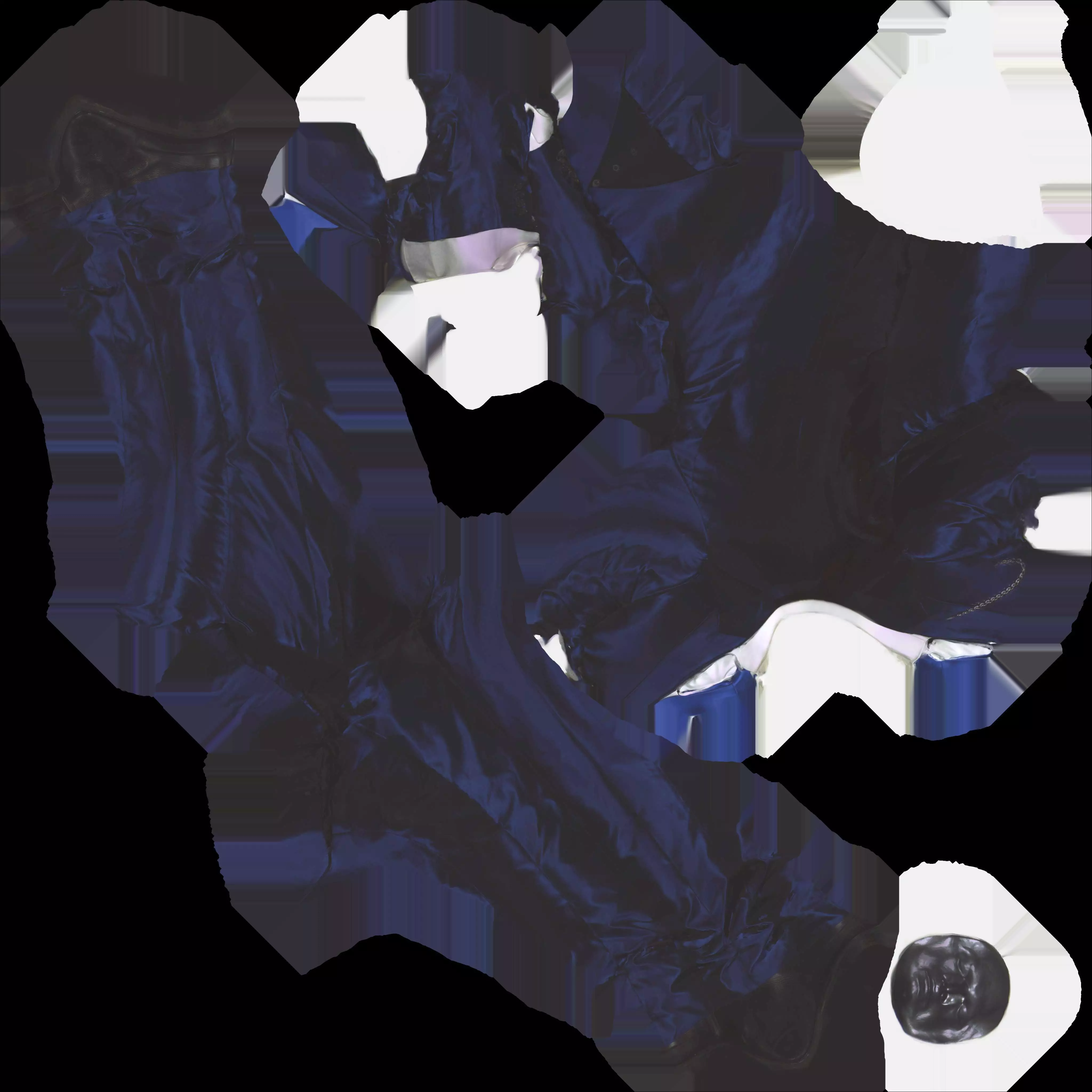 David Bowie dark blue suit costume 3D model_6