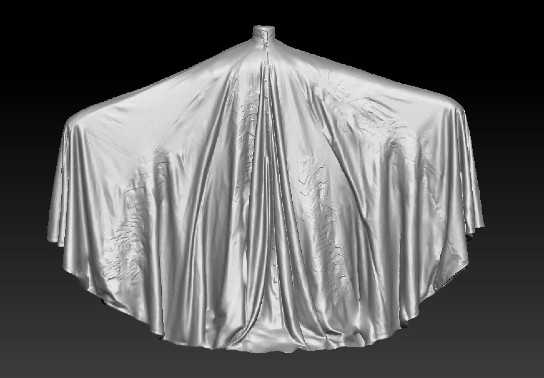 David Bowie kimono costume 3D model_3