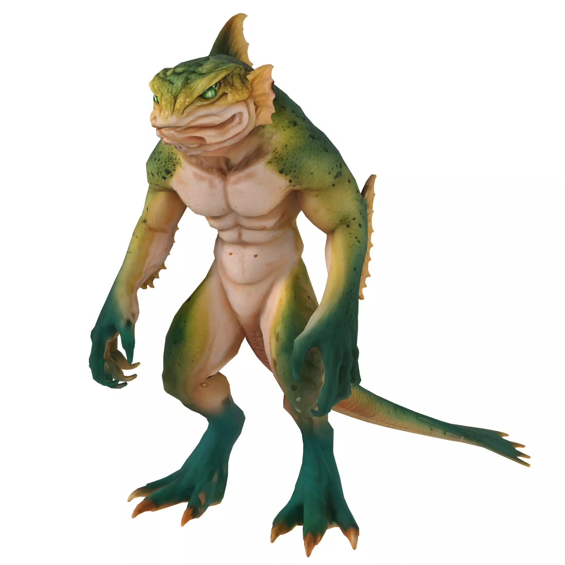 Lizardfolk Game Ready 3D Character Model Low-poly 3D model_0