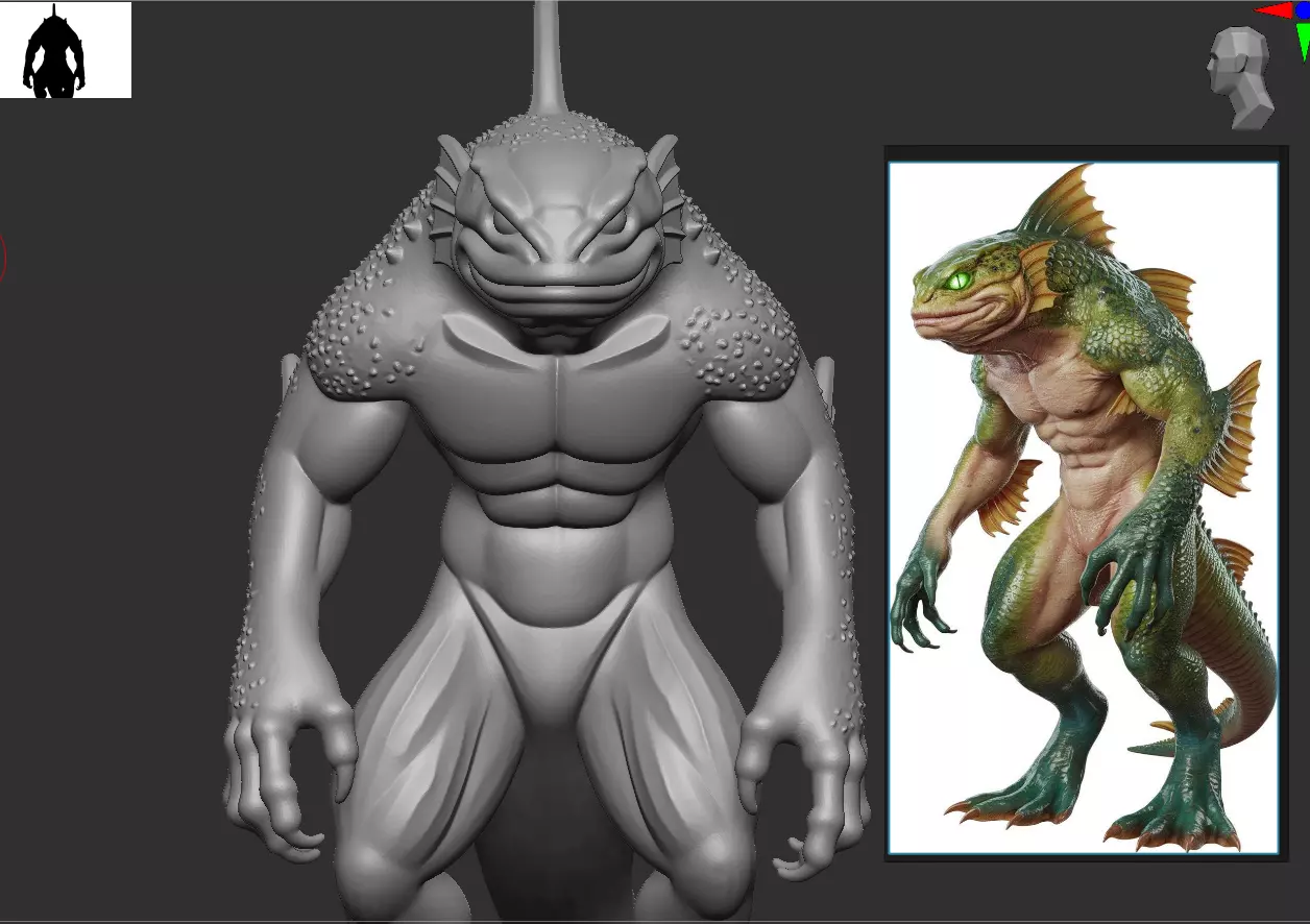 Lizardfolk Game Ready 3D Character Model Low-poly 3D model_3