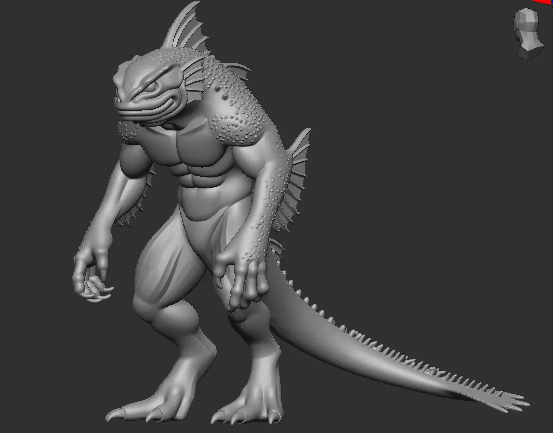 Lizardfolk Game Ready 3D Character Model Low-poly 3D model_1