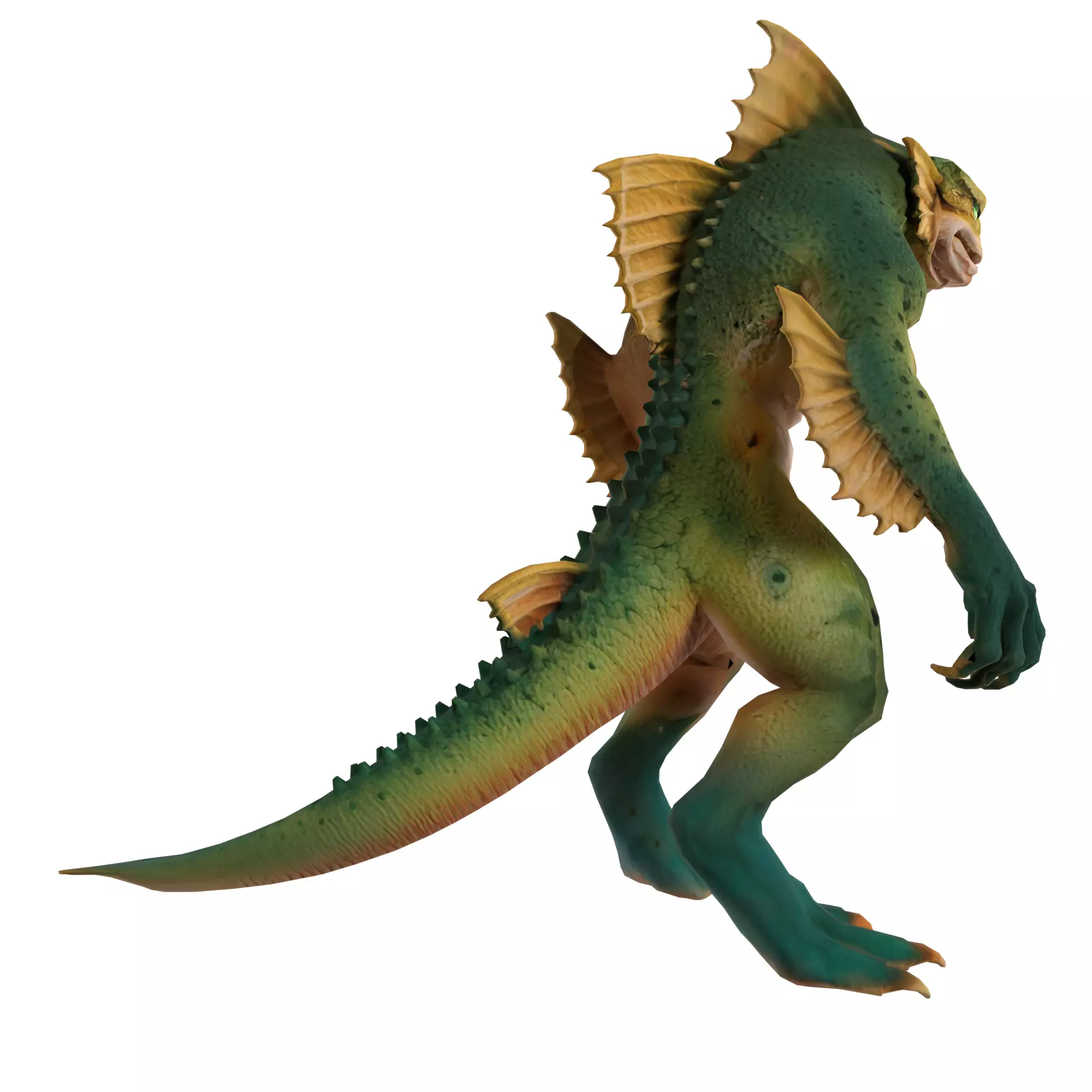 Lizardfolk Game Ready 3D Character Model Low-poly 3D model_4