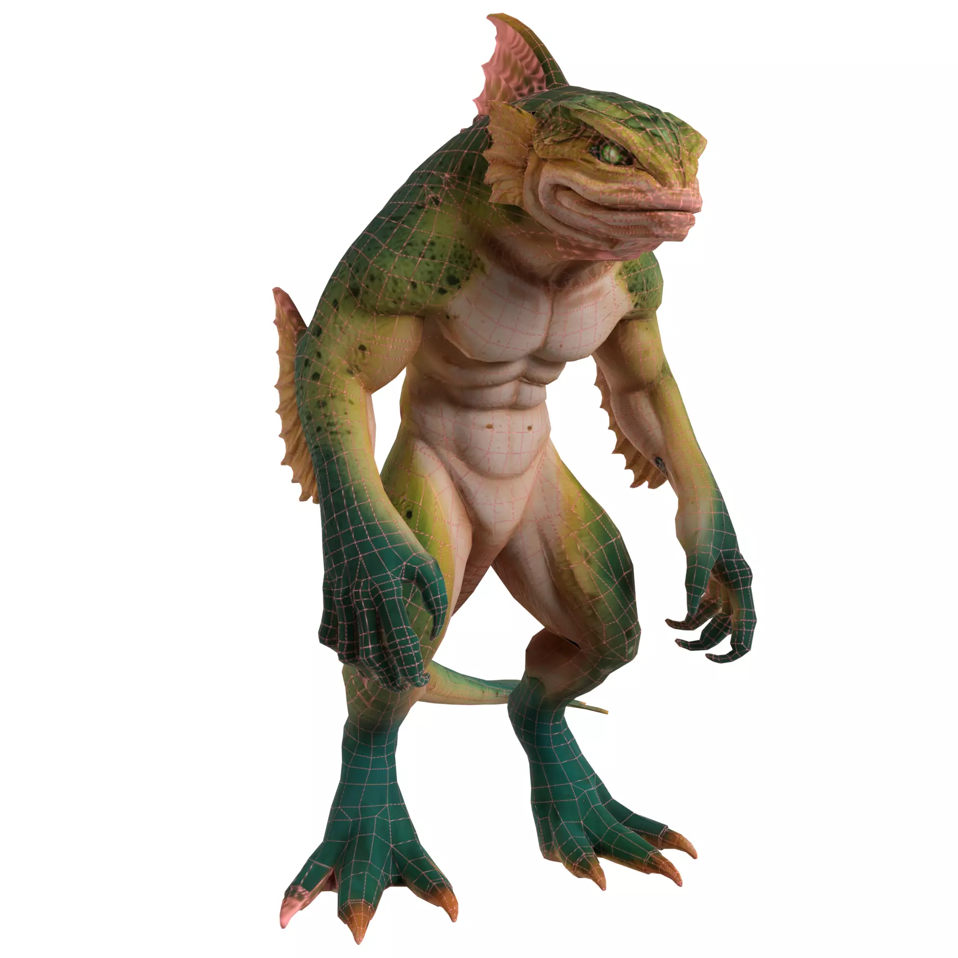 Lizardfolk Game Ready 3D Character Model Low-poly 3D model_5