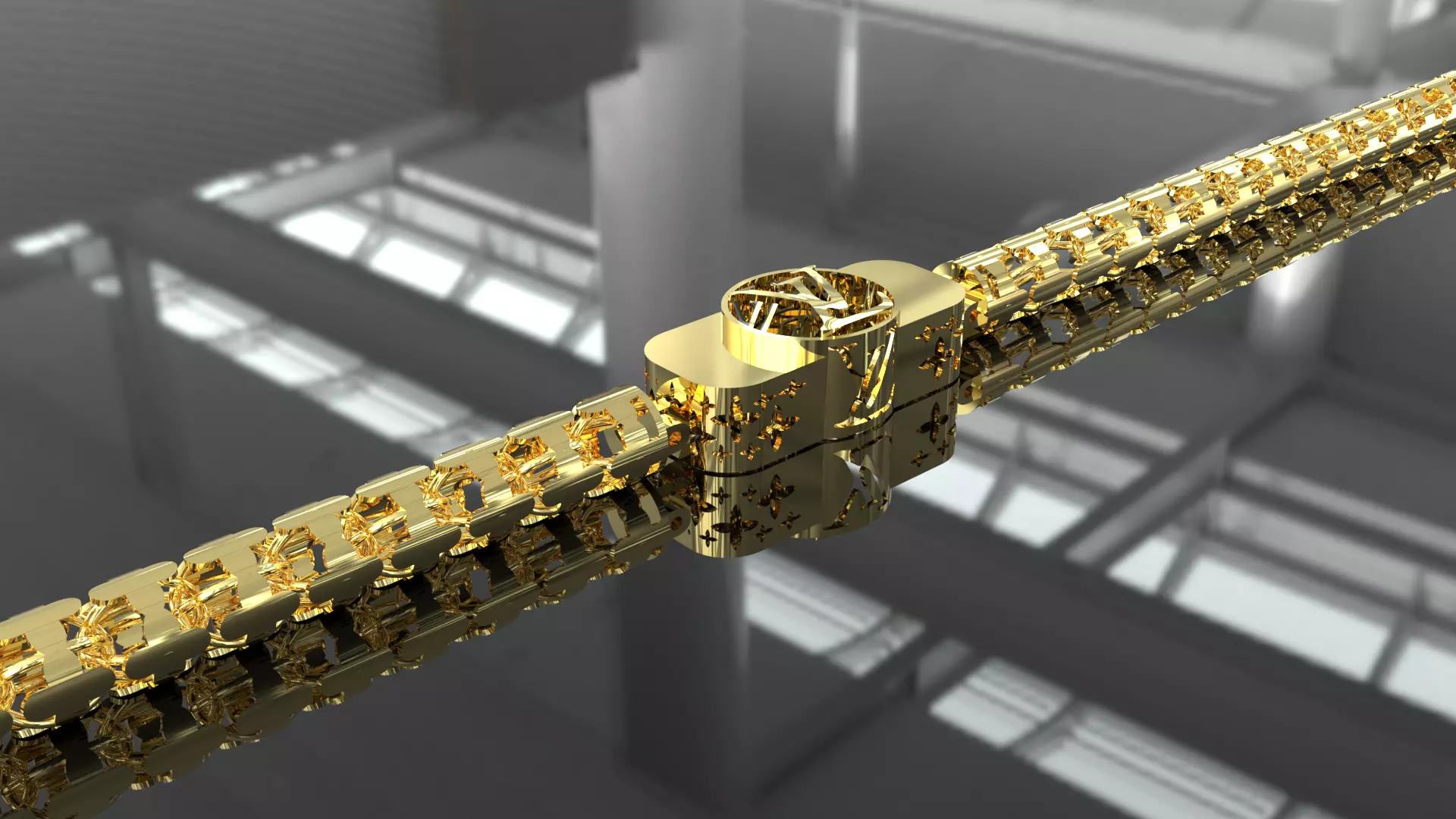 louise vitton ring and bracelet  3D print model_0